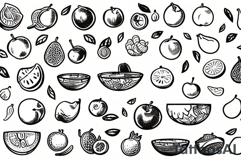 Bowl with fruit tattoo idea