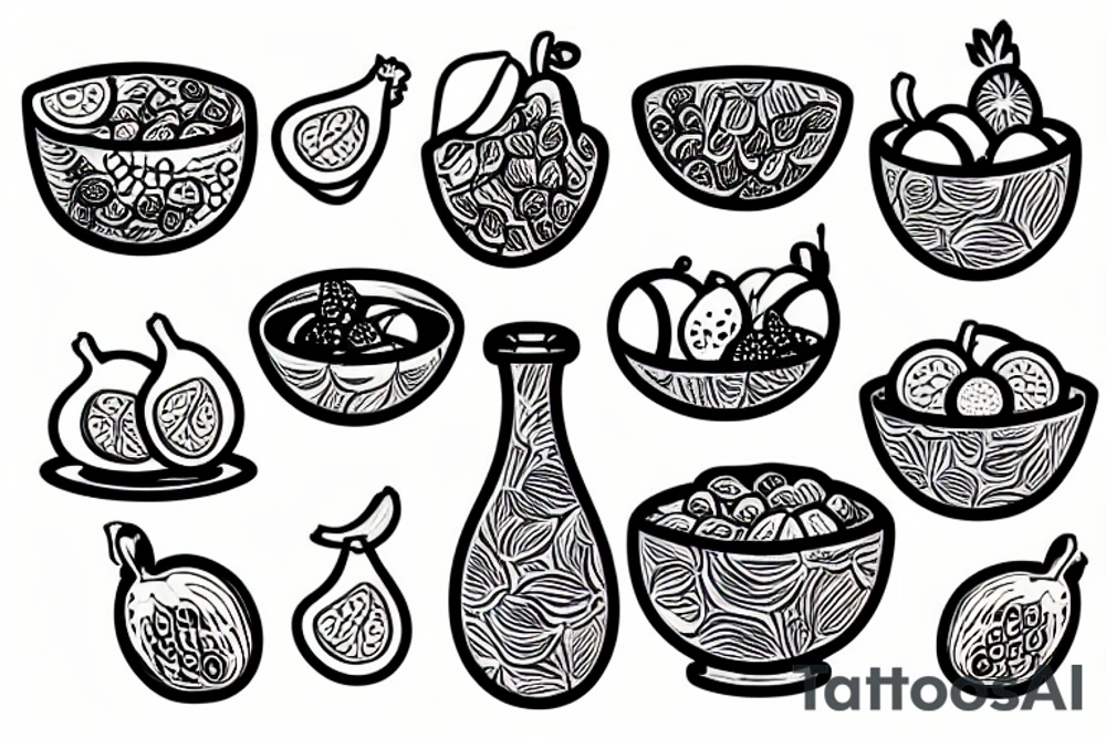 Bowl with fruit tattoo idea