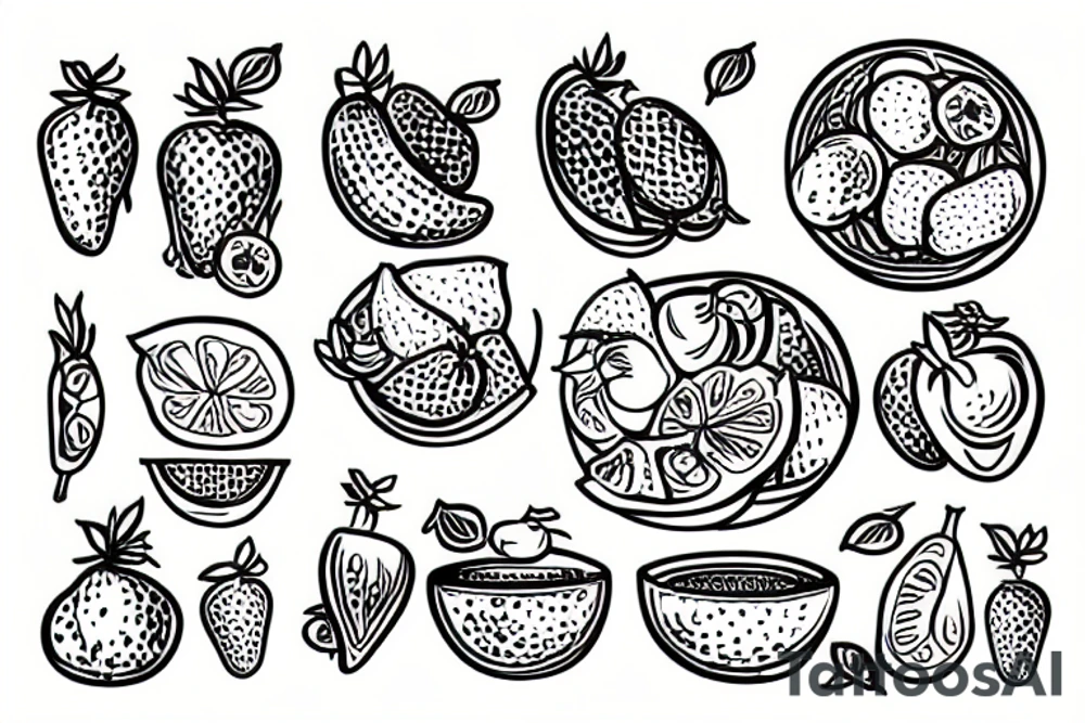 Bowl with fruit tattoo idea