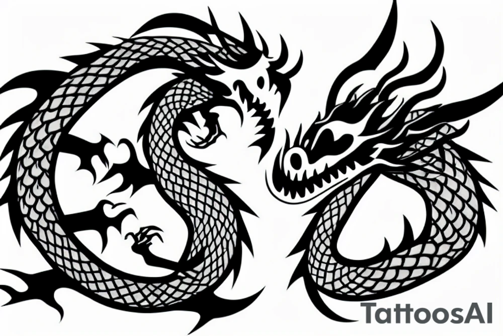 Dragon with fire out of the mouth tattoo idea