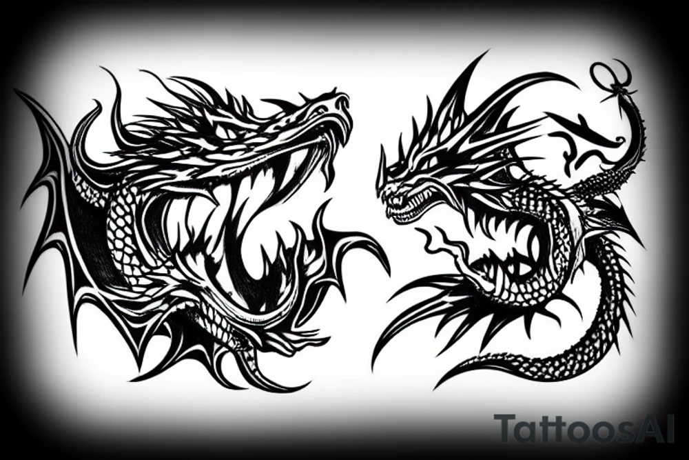 Dragon with fire out of the mouth tattoo idea