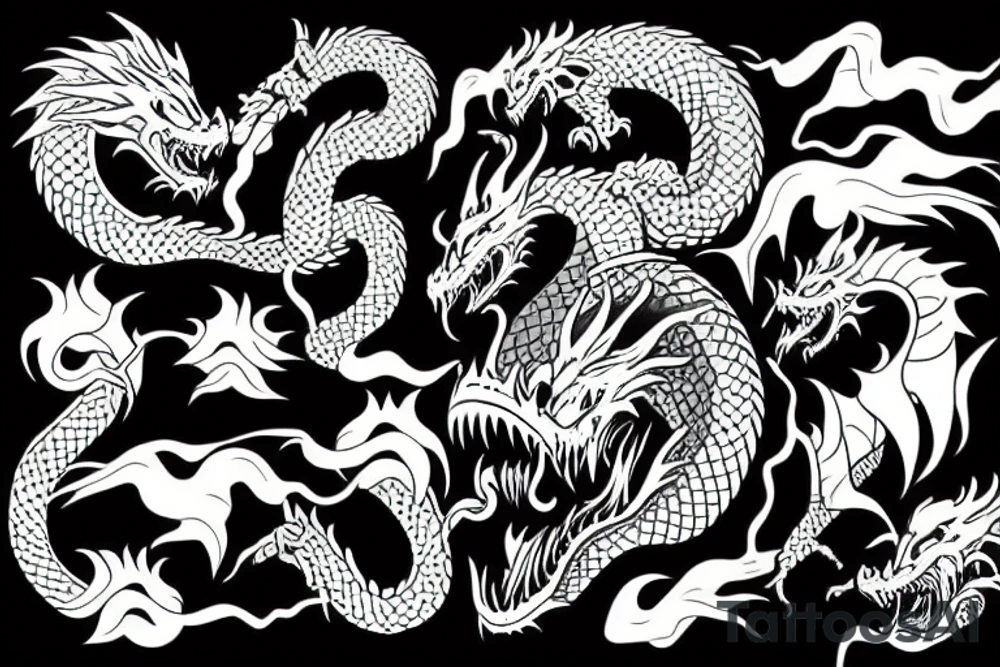 Dragon with fire out of the mouth tattoo idea