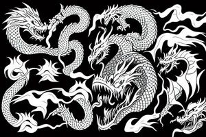 Dragon with fire out of the mouth tattoo idea