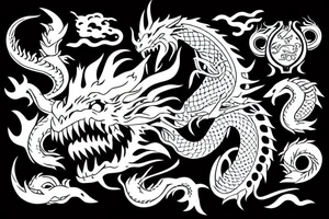 Dragon with fire out of the mouth tattoo idea