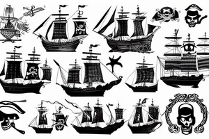 Pirate ship tattoo idea