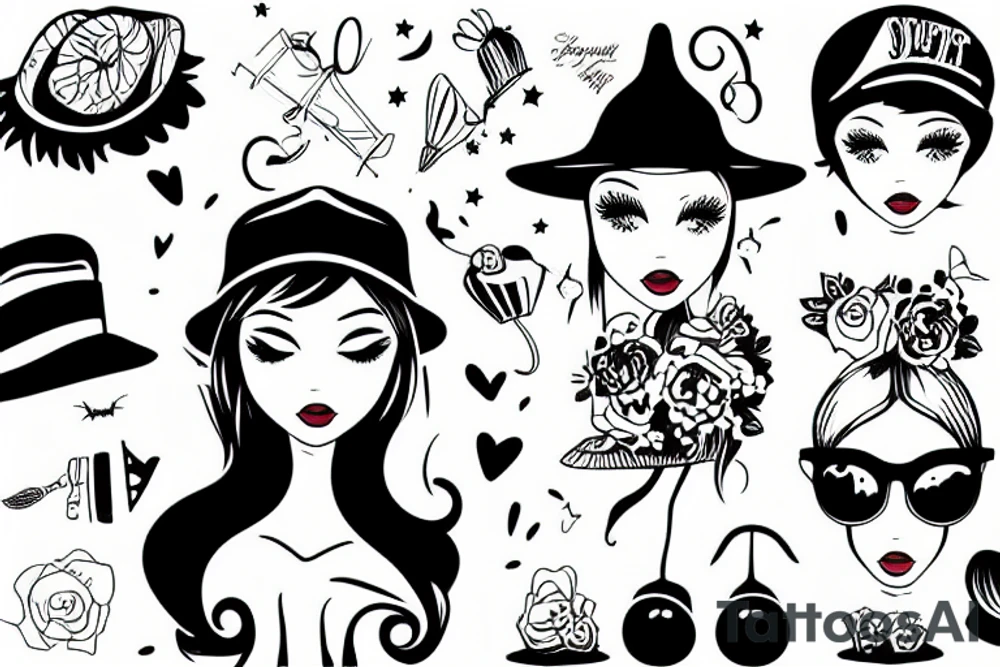 Little fine doll with a hat tattoo idea