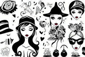Little fine doll with a hat tattoo idea