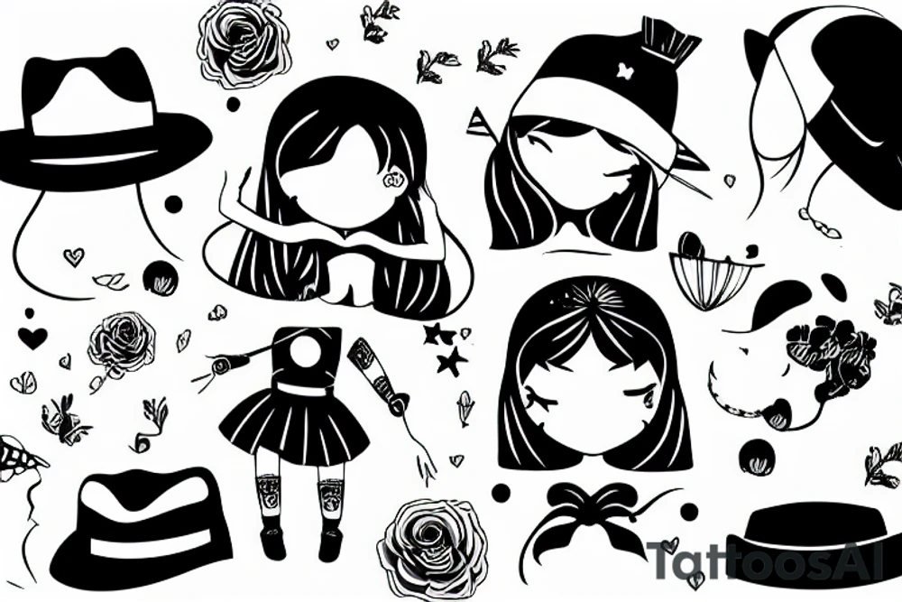 Little fine doll with a hat tattoo idea