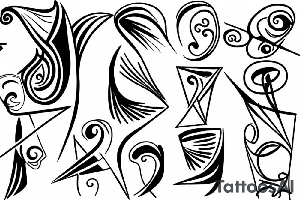 Picasso simple lines art tattoo idea
