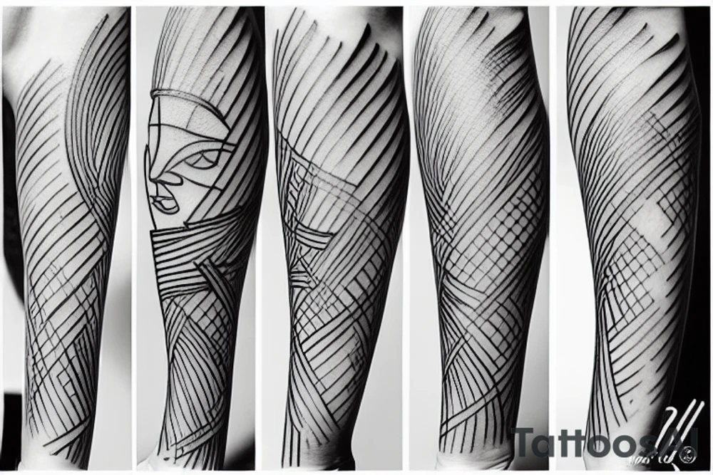 Picasso simple lines art tattoo idea