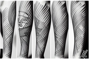 Picasso simple lines art tattoo idea