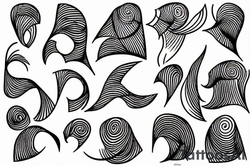 Picasso simple lines art tattoo idea