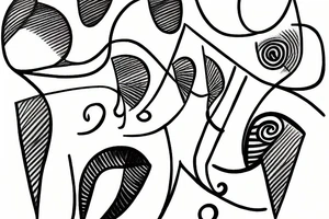 Picasso simple lines art tattoo idea