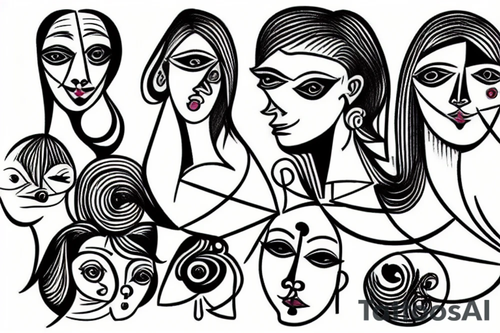 Picasso woman art tattoo idea