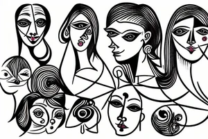 Picasso woman art tattoo idea