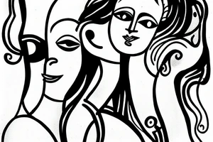 Picasso woman art tattoo idea
