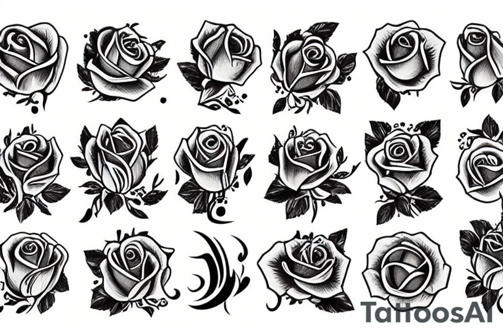Traditionel Knife in a rose tattoo idea