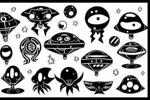 Ufo with a alien tattoo idea