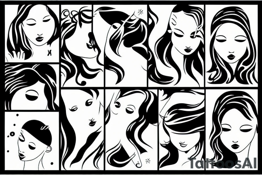 a girl swimming tattoo idea