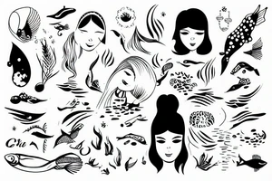 girl swimming tattoo idea