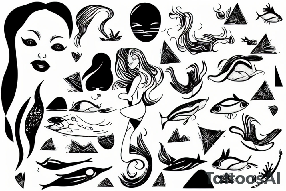 girl swimming tattoo idea