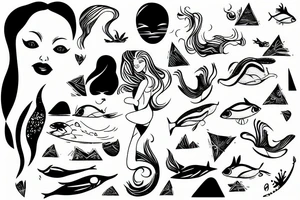 girl swimming tattoo idea