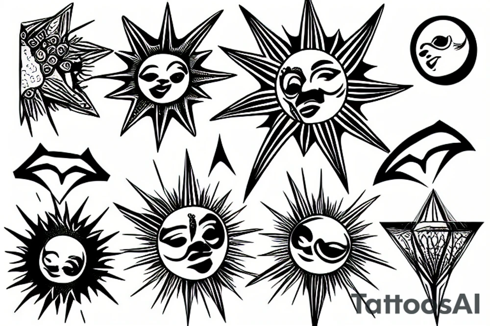 A sunset of a sun shape like a diamond tattoo idea