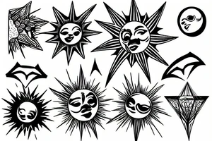 A sunset of a sun shape like a diamond tattoo idea