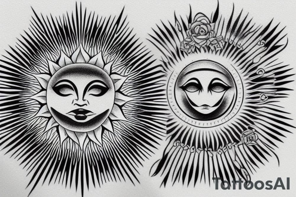A sunset of a sun shape like a diamond tattoo idea
