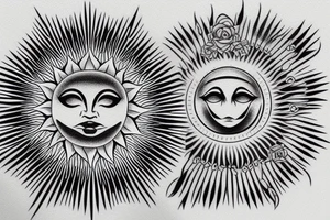 A sunset of a sun shape like a diamond tattoo idea