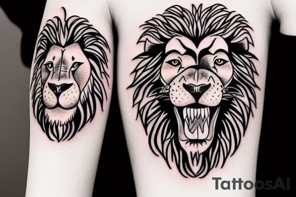 lion growling tattoo idea