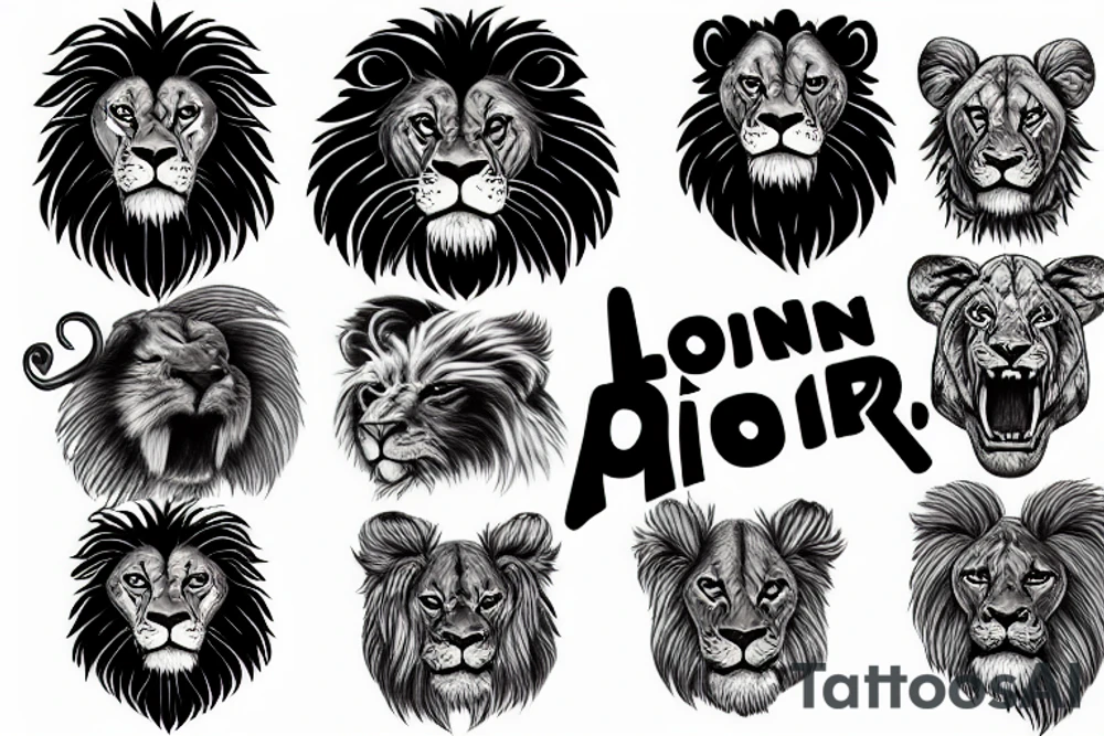 lion growling tattoo idea