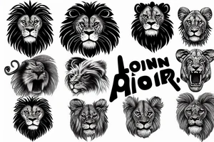 lion growling tattoo idea