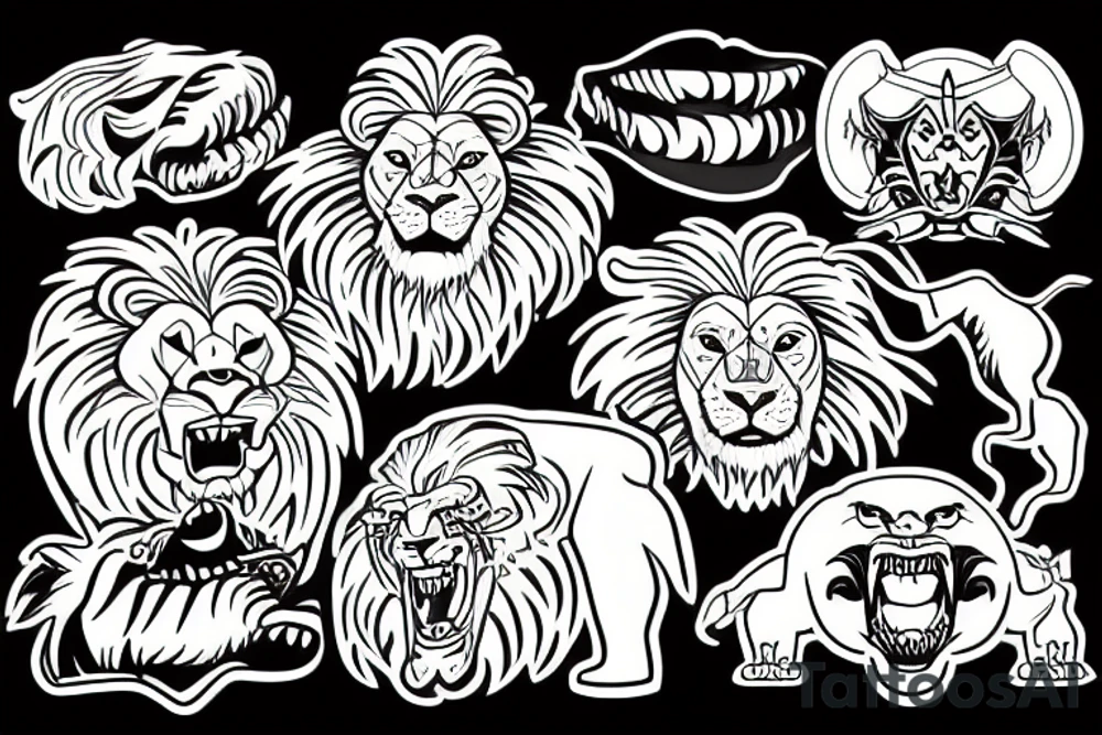 lion growling tattoo idea
