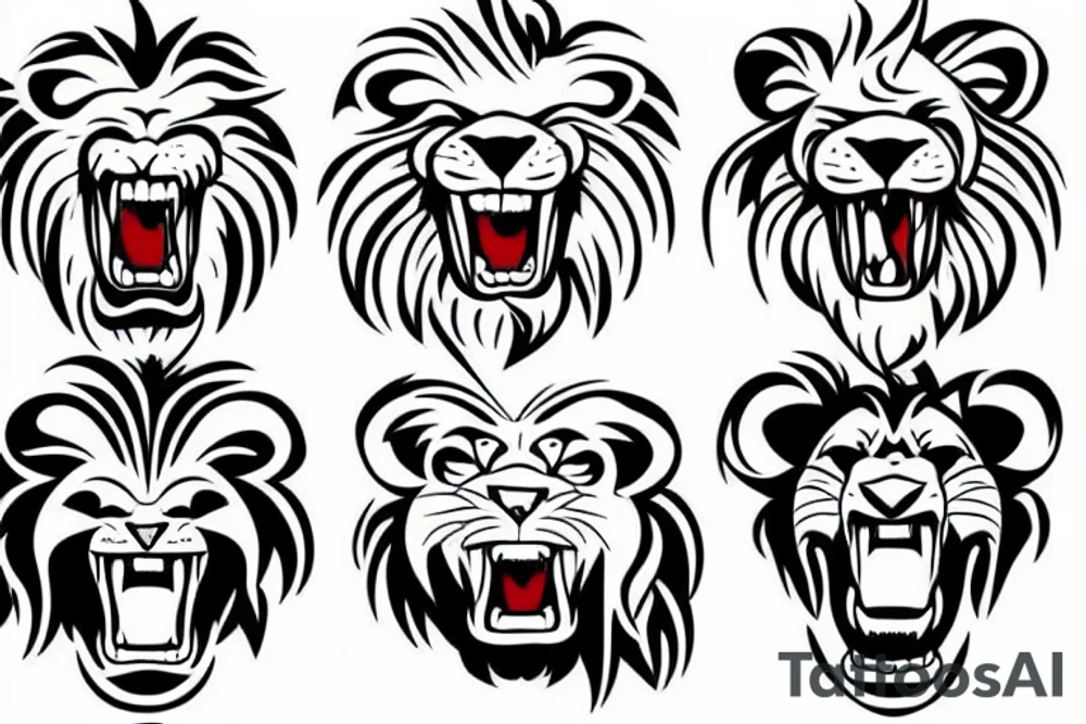 lion growling tattoo idea