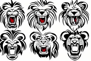 lion growling tattoo idea