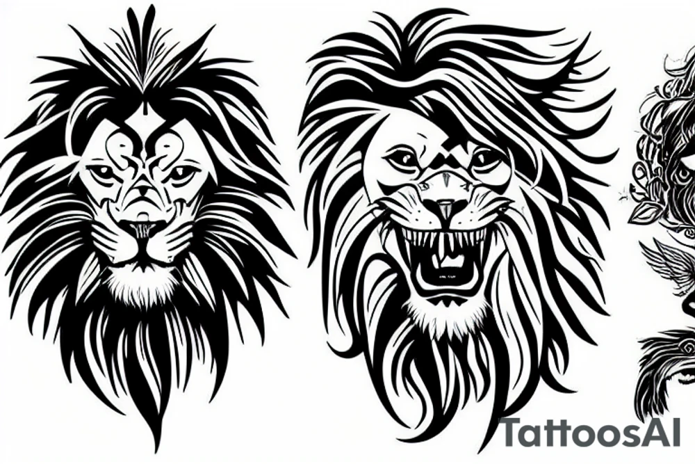 lion roaring tattoo idea