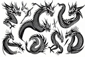 geometric dragon tattoo idea