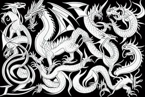 geometric dragon tattoo idea