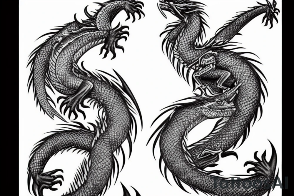 epic two-headed dragon tattoo idea