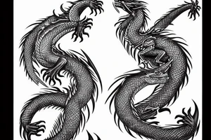 epic two-headed dragon tattoo idea