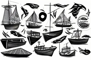 a boat with a fisher tattoo idea