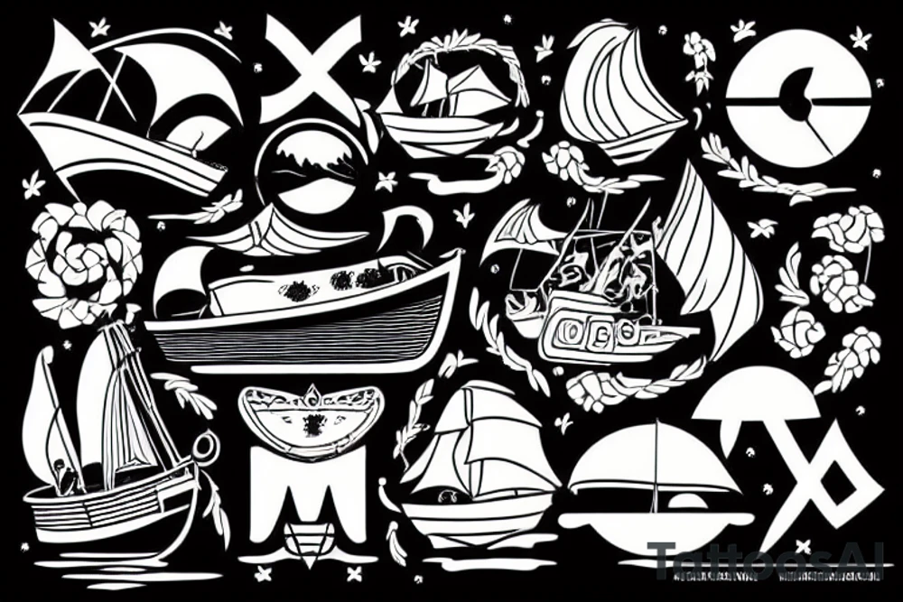 a boat with a fisher tattoo idea