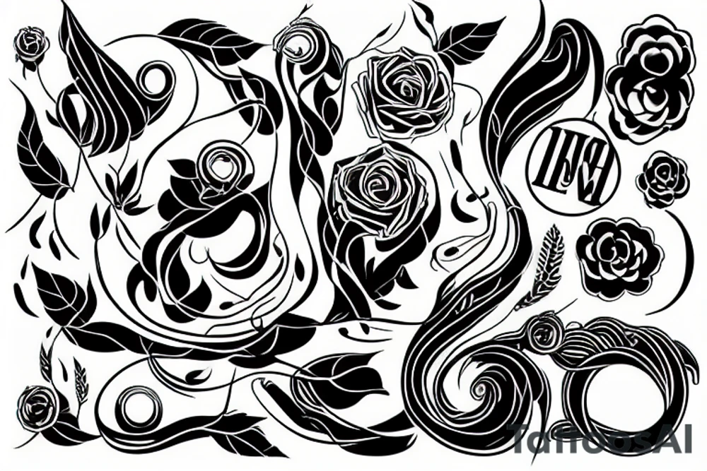 something unusual, with smooth curved or simple lines, intellectual tattoo idea