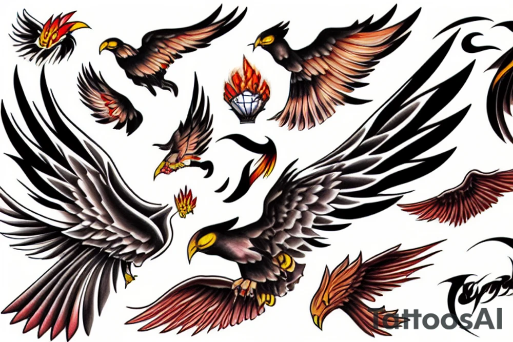 Phoenix in flight tattoo idea