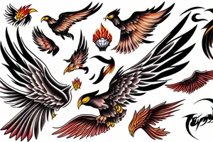 Phoenix in flight tattoo idea
