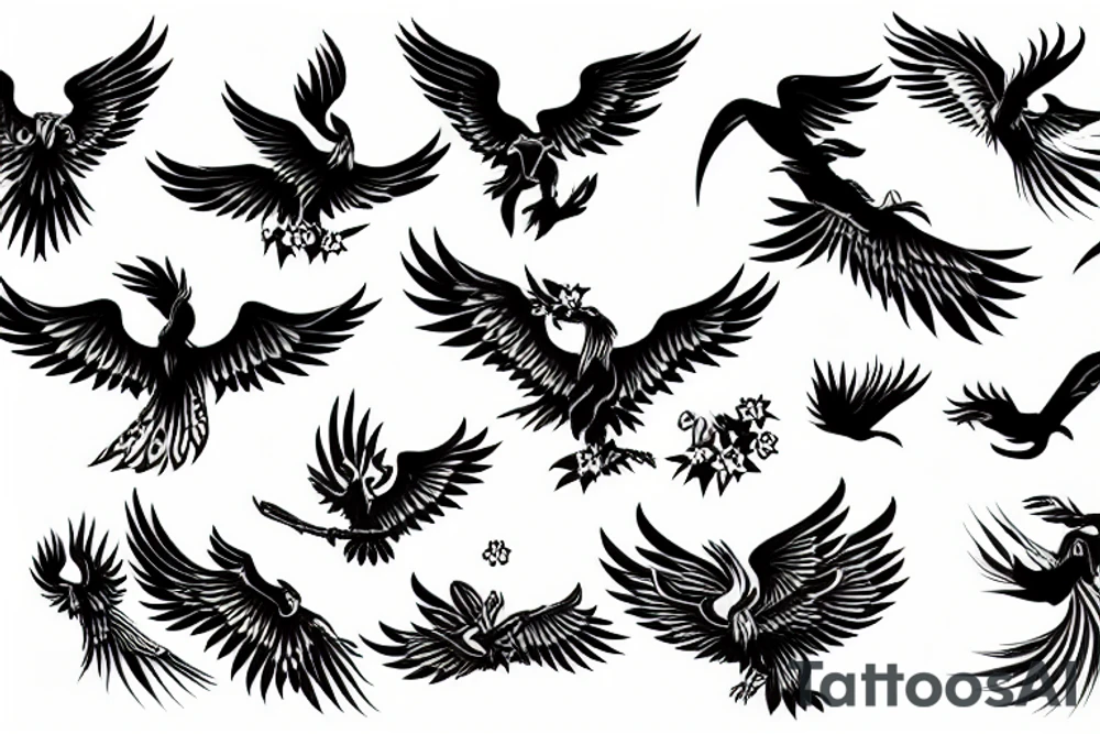 Phoenix in flight tattoo idea