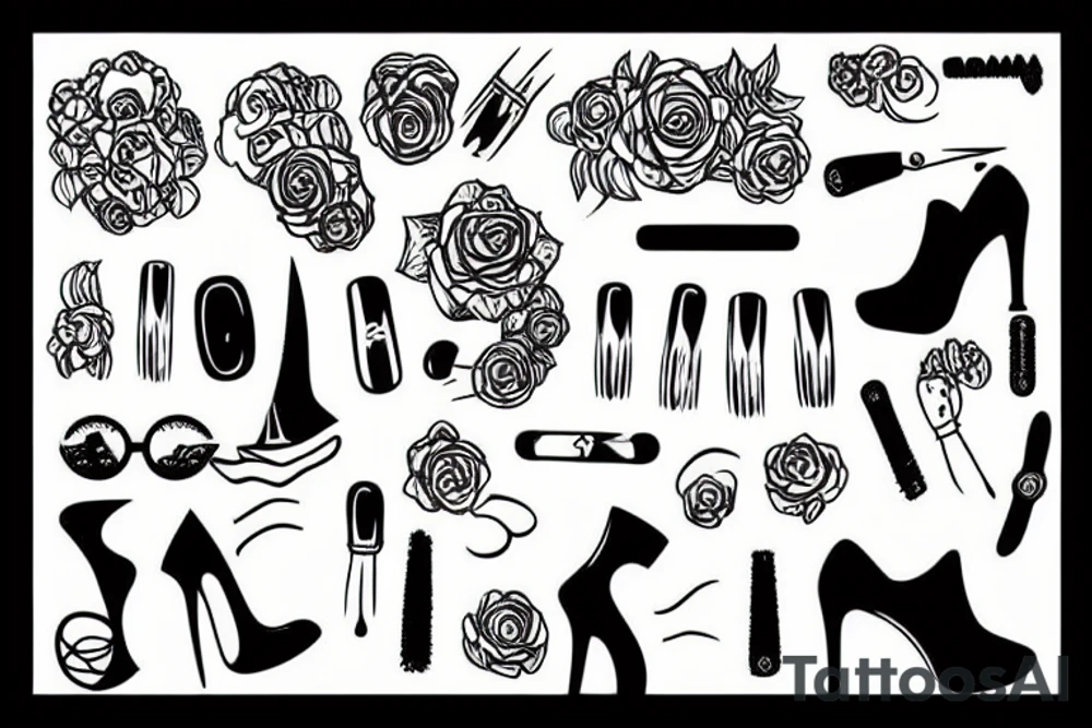 nails hair hips heels tattoo idea