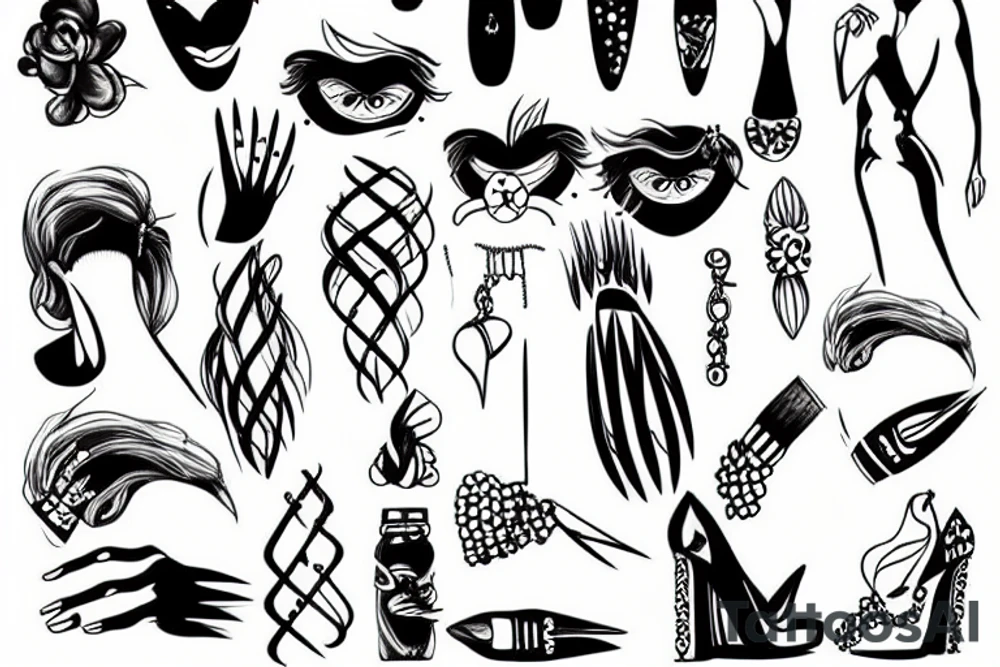 nails hair hips heels tattoo idea