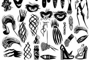 nails hair hips heels tattoo idea